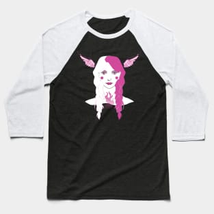 Pink Flame Lady Baseball T-Shirt